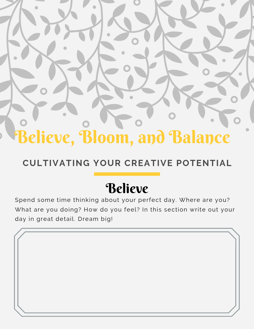 Build Balance Bloom Believe, Bloom, and Balance: Cultivating Your Creative Potential ...