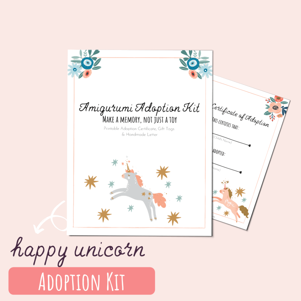 Happy Unicorn Amigurumi Adoption Kit