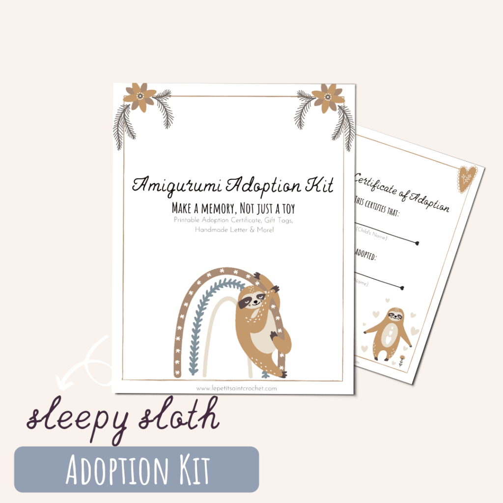 Sleepy Sloth Amigurumi Adoption Kit