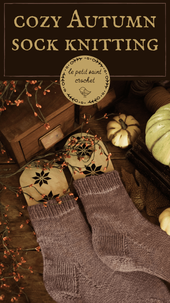 cozy autumn sock knitting