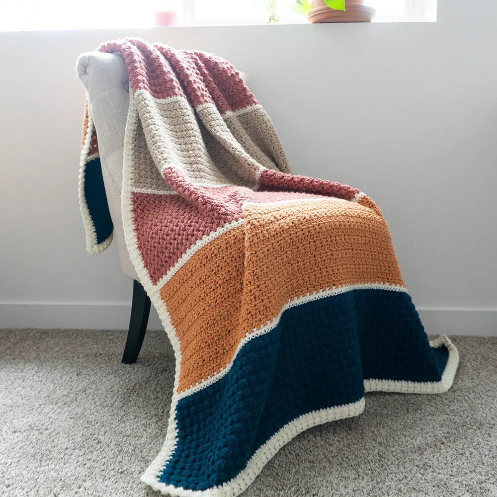 Renewed Rhythms textured crochet blanket